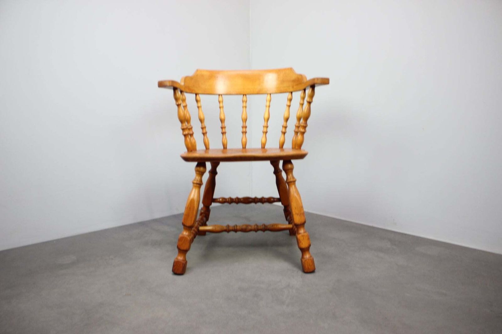 Vintage Windsor Style Spindle Back Armchair, Central Europe, Circa 1970s–1980s photo Furniture