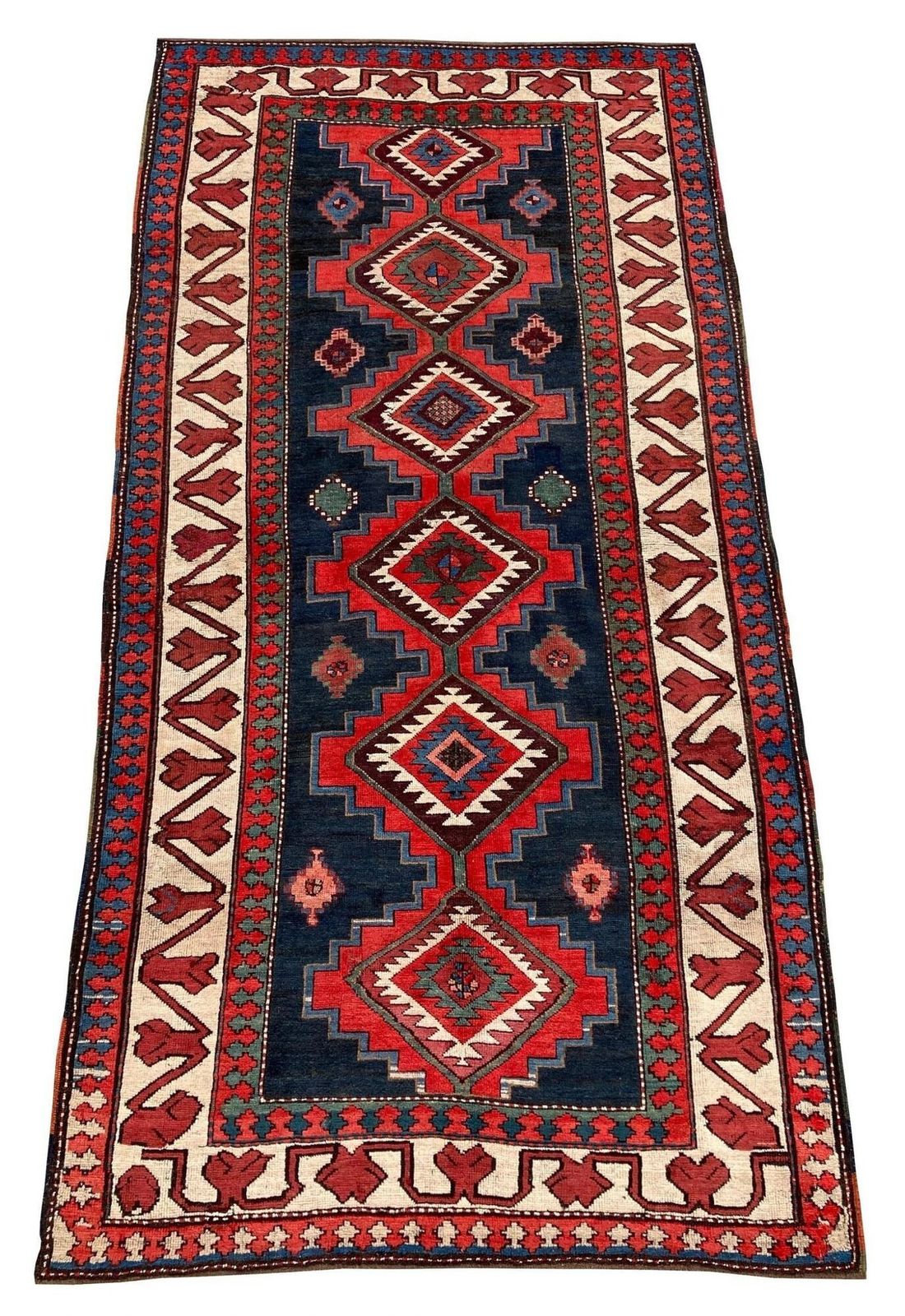 Antiek Kaukasisch Kazak tapijt 2,34 m x 1,18 m photo furniture