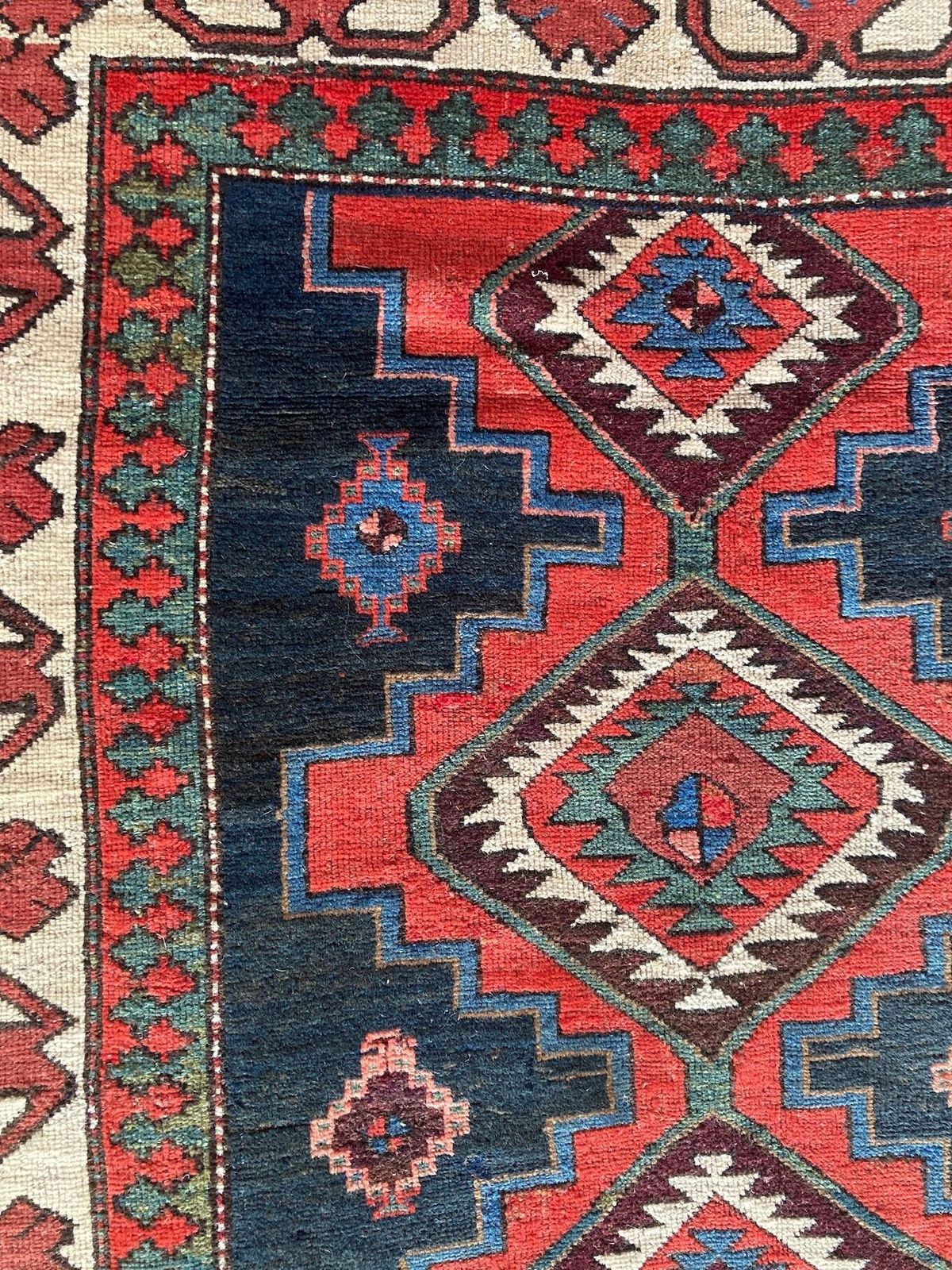 Textiel Antiek Kaukasisch Kazak tapijt 2,34 m x 1,18 m photo