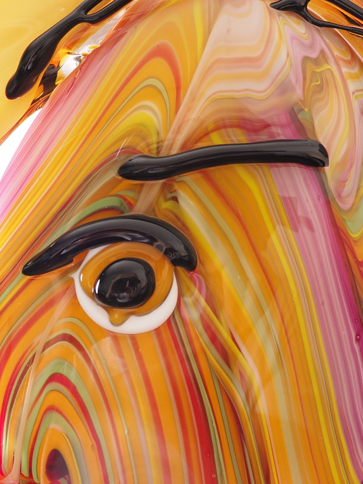 Murano Style Roze & Oranje Glazen Vrouwenhoofd photo Kunst