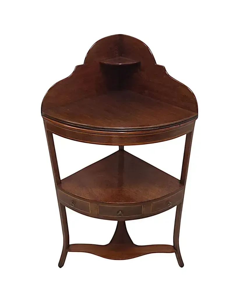 Georgische inlegwerk mahonie hoektafel of wastafelmeubel photo furniture
