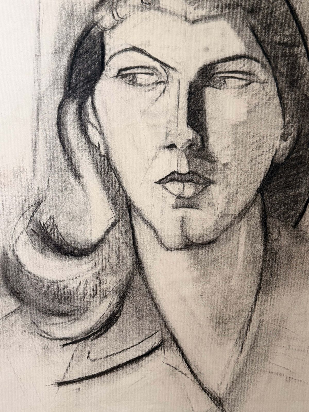 Portrait cubiste de femme, dessin moderniste français, XXe siècle photo Art