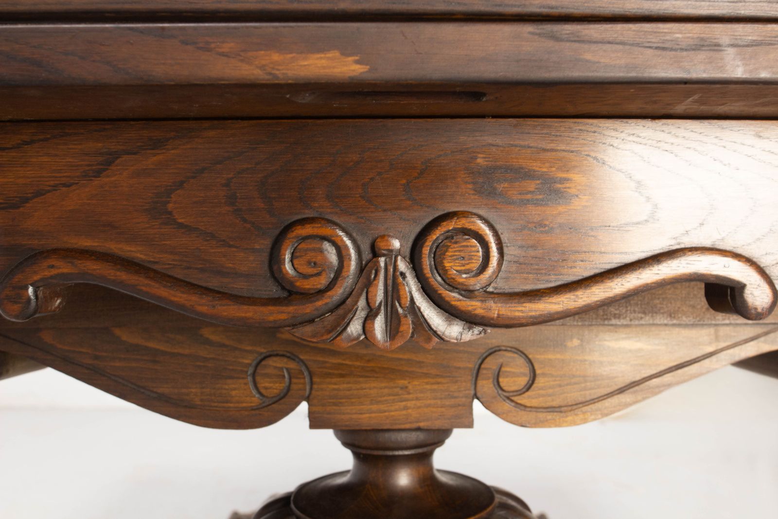 Eiken Eettafel Uitschuifbaar Spaans Gesneden Eiken Renaissance Stijl Ca. 1950 photo buy