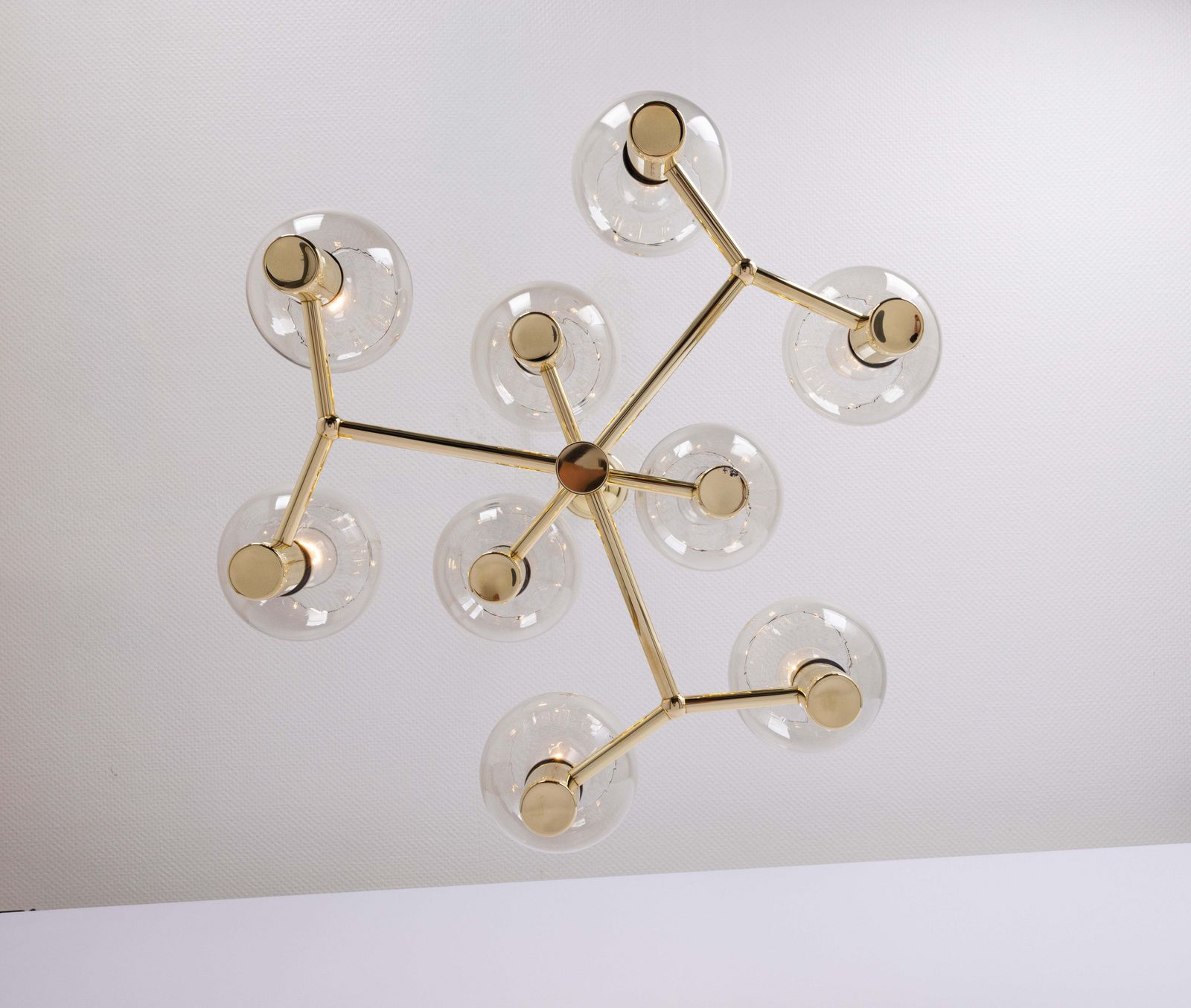 1709.0 Stunning Large Sciolari Style Brass Chandelier, Germany, 1960s photo