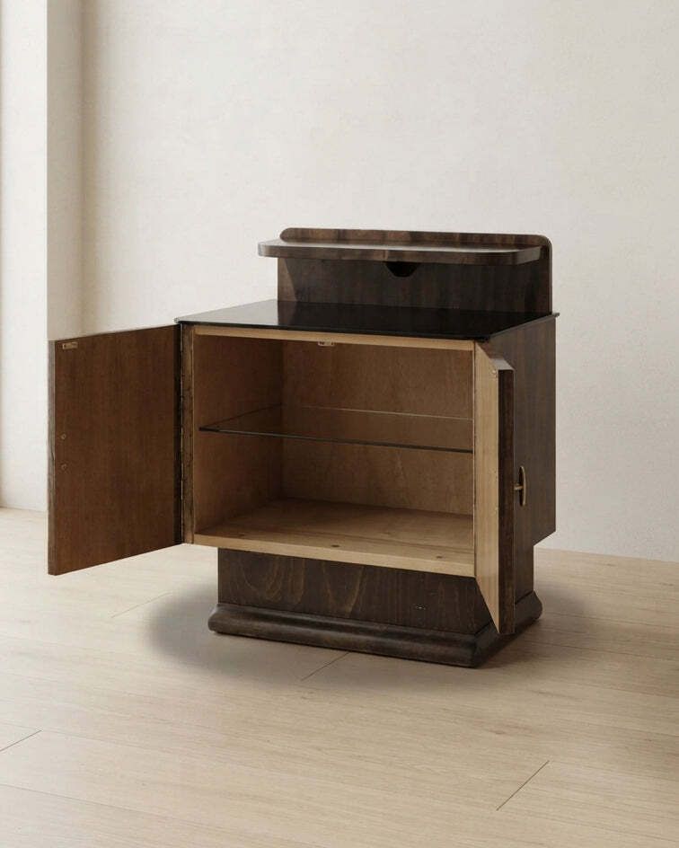 photo furniture Set van twee nachtkastjes van Jindřich Halabala voor UP Závody, jaren 1940, Tsjecho-Slowakije, 38 x 45 x 55 cm