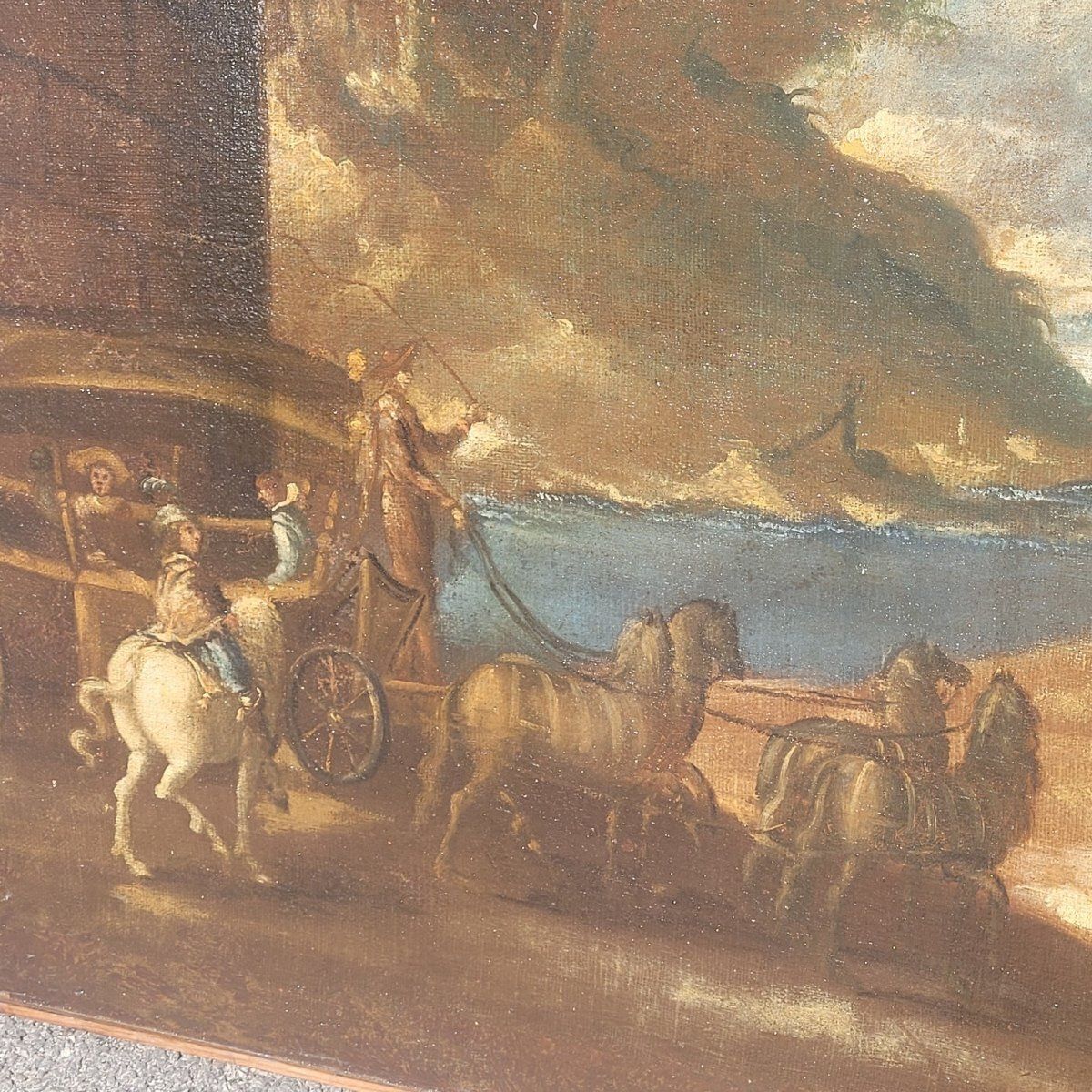 Paire de vues architecturales, 150 x 115 cm, Italie, XVIIe siècle photo 4800.0
