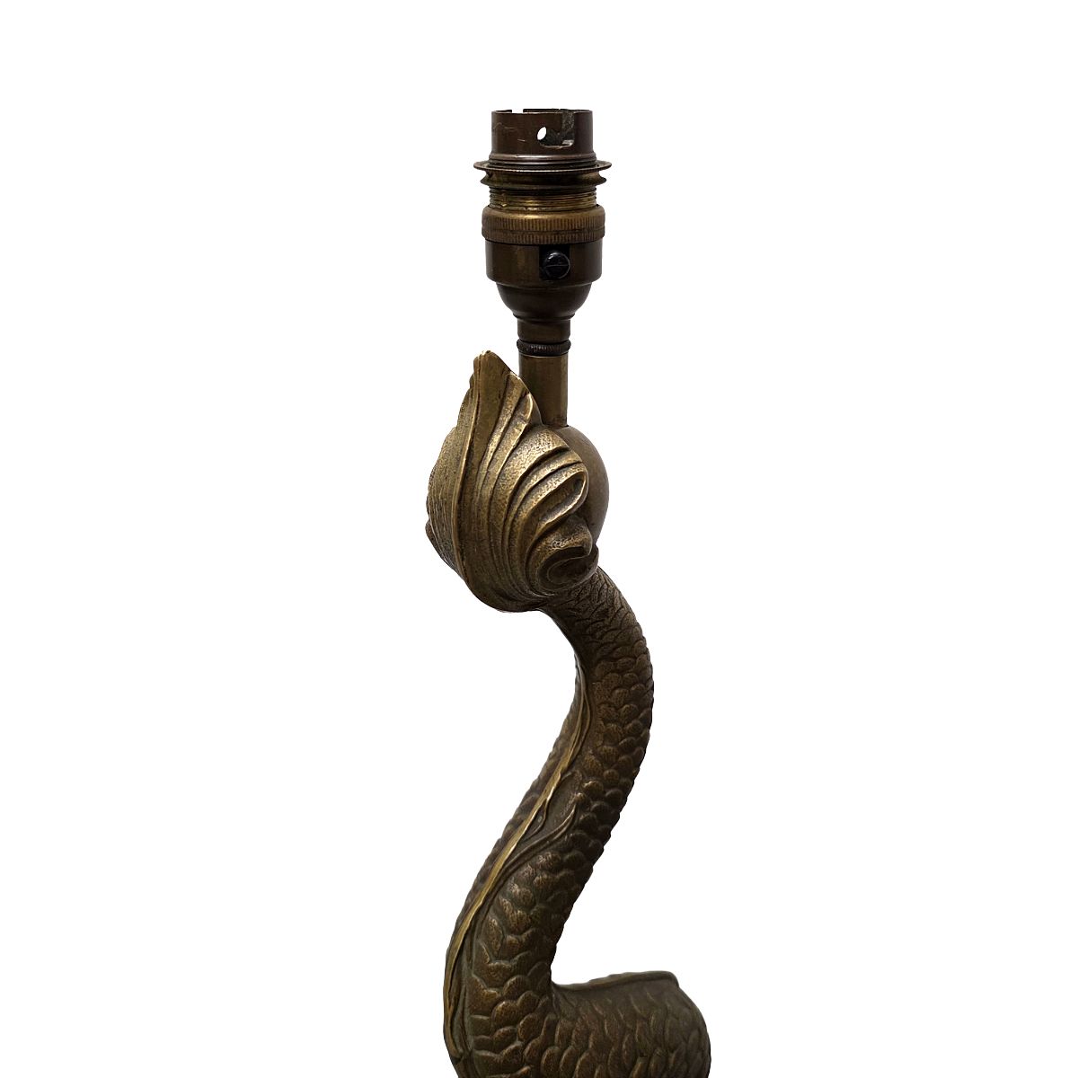 Mid Century Franse bronzen dolfijn tafellamp, jaren 1950 photo for sale