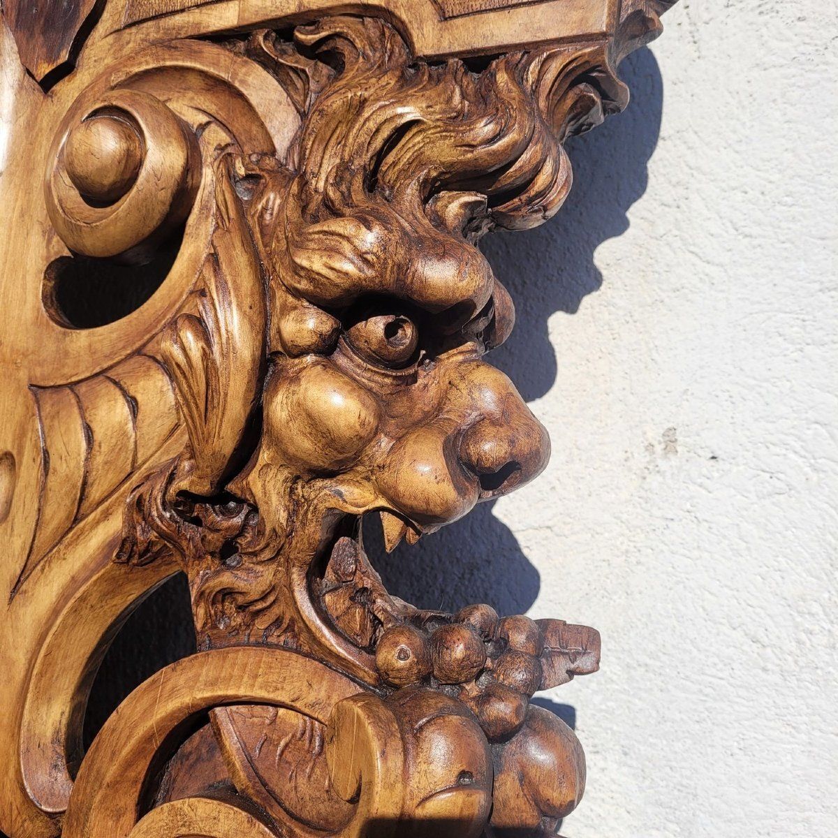 Grand miroir en bois sculpté, 234 cm de hauteur, Italie, XIXe siècle photo vinterior