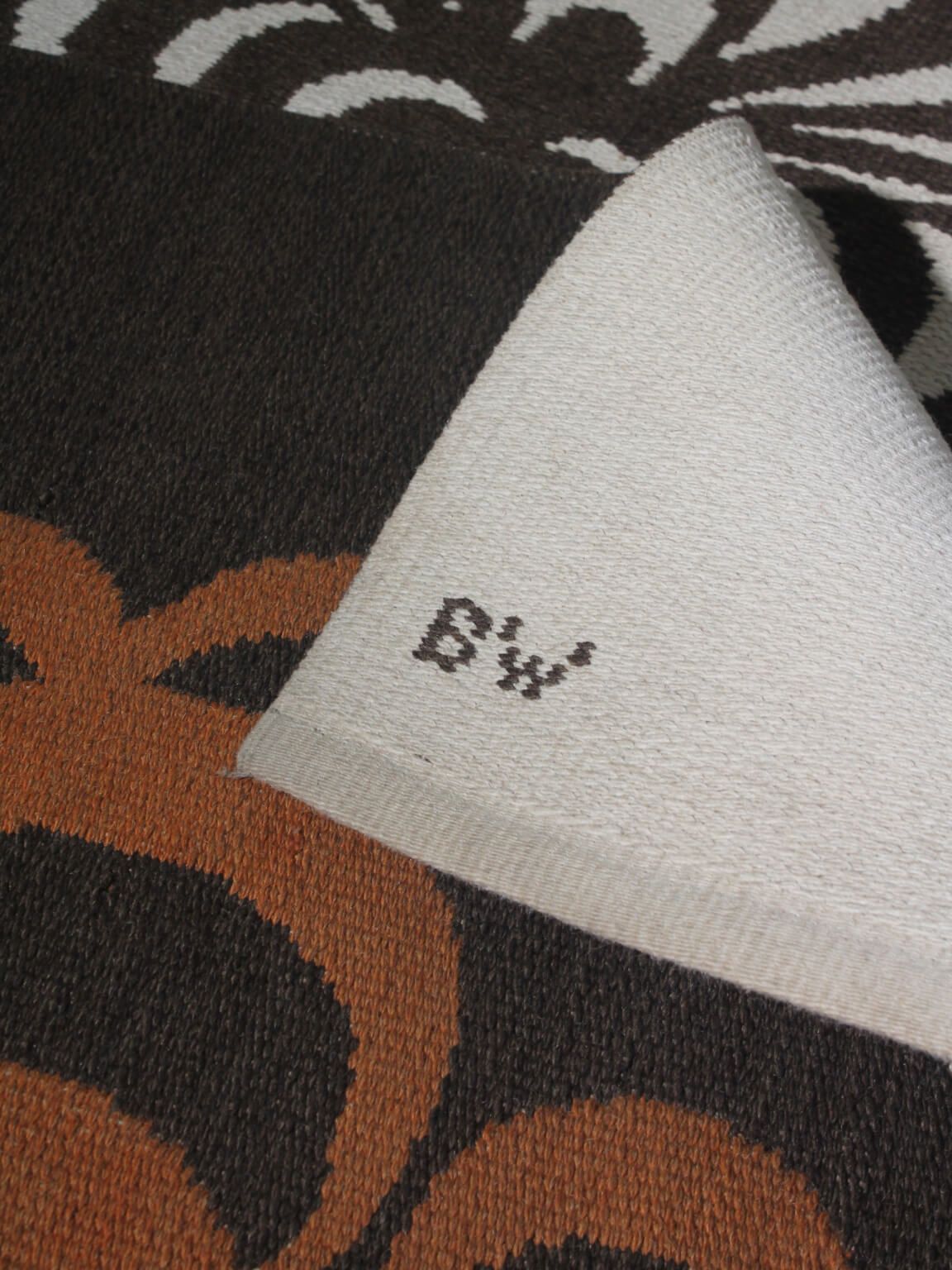 Berit Woelfer Mid Century Graphic Double Sided Wool Rug 160x240cm, Signed photo for sale