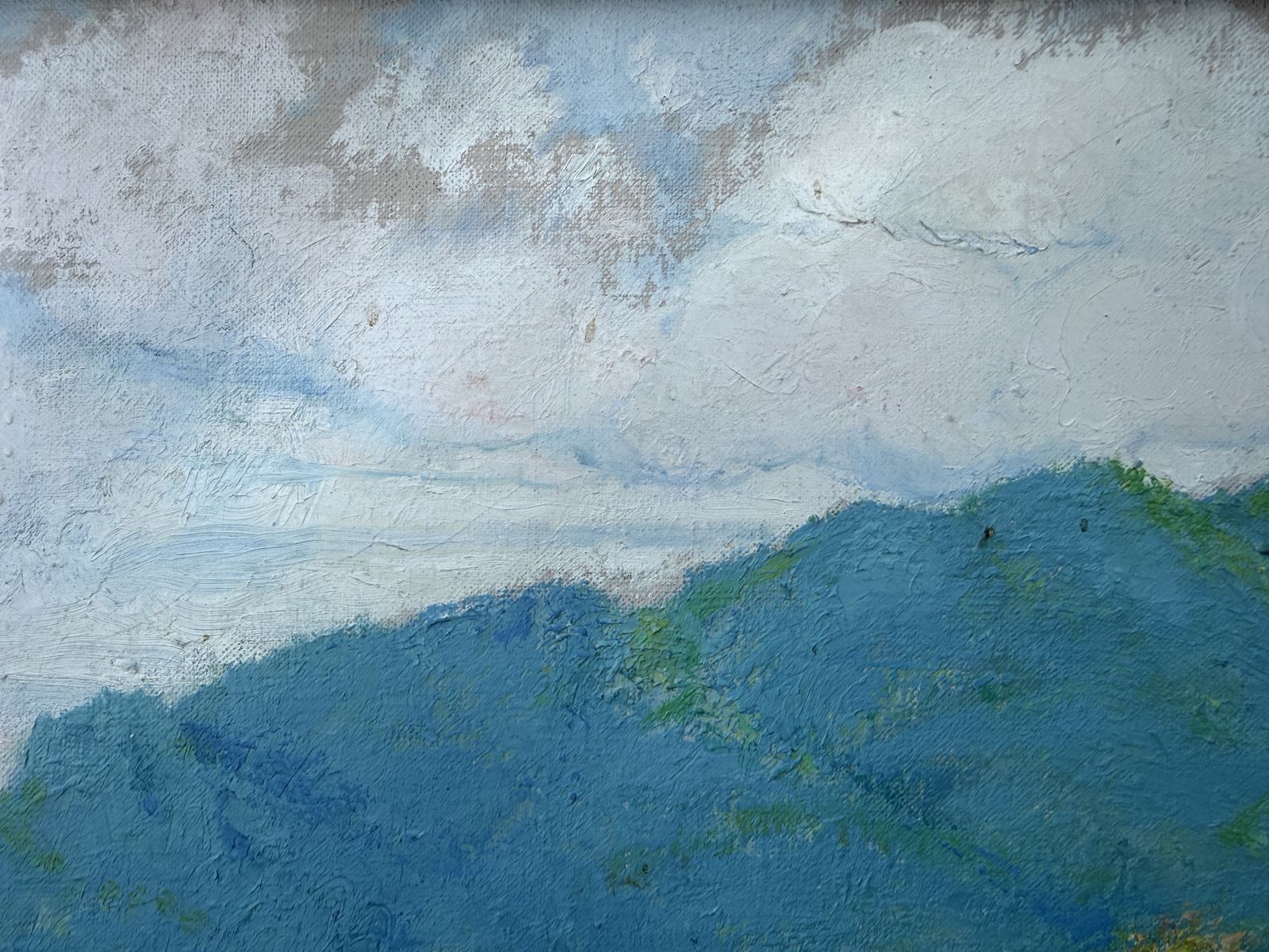 Ramón Gimbert Catalaans post-impressionistisch berglandschap, El Montmell Spanje Olieverf op doek 1965 photo vinterior