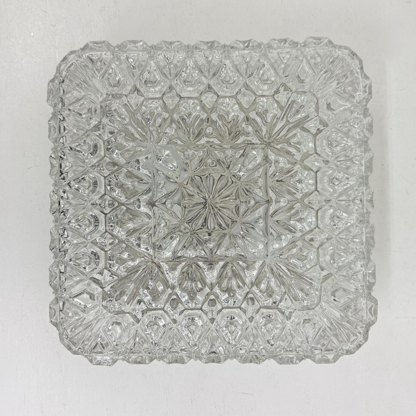 Mid Century Crystal Wall Light / Ceiling Light By Limburg Glashütte , 1970s Germany