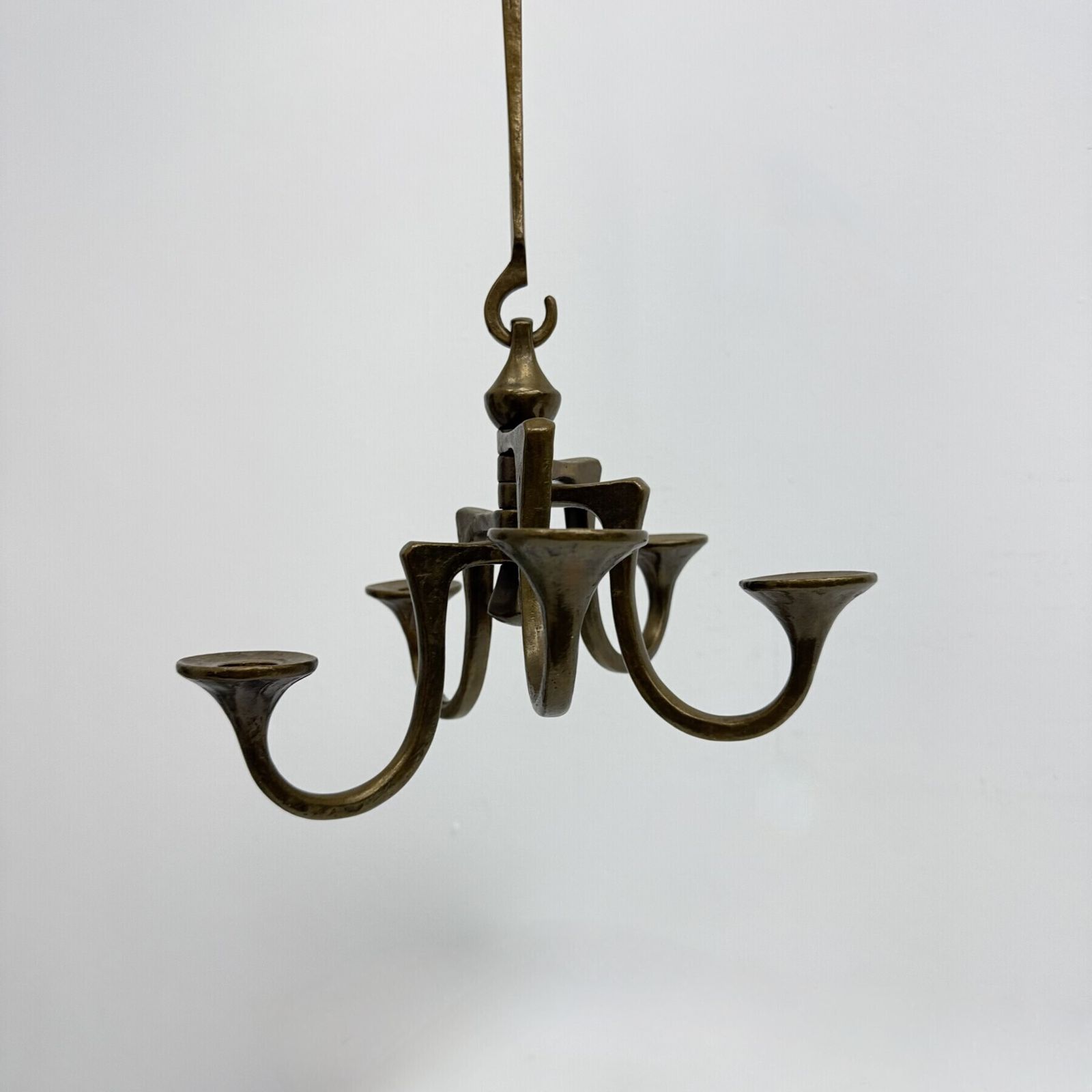 400.0 Brutalist bronzen hangende kroonluchter van Michael Harjes, jaren 1970 photo