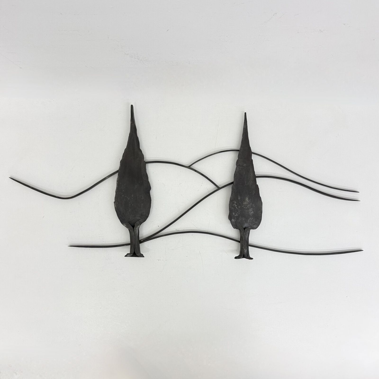 Sculpture mid-century Brutalist en fonte, arbres, années 1970