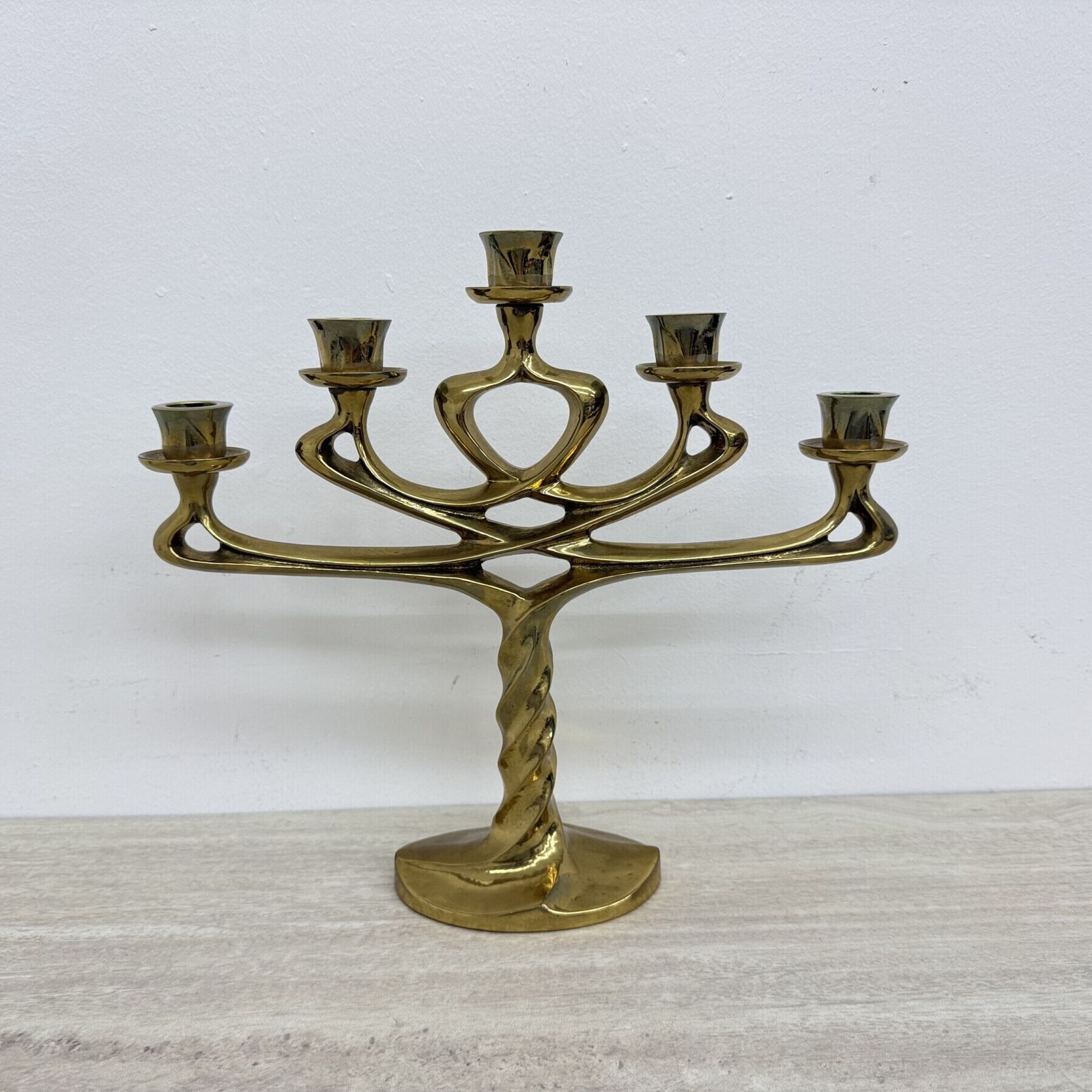 Mid-Century grote brutalistische kandelaar in massief brons, jaren 1970 photo for sale
