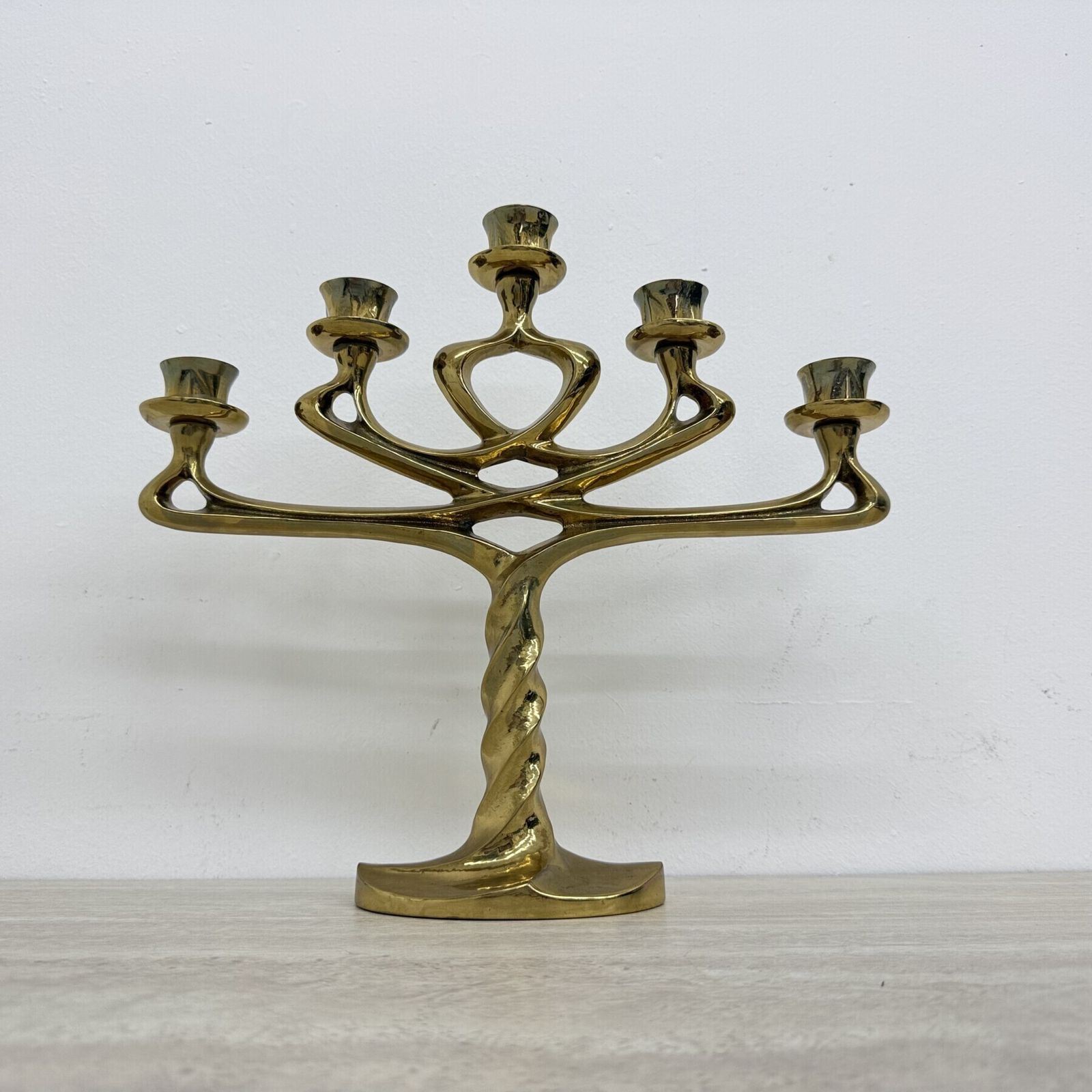 Mid-Century grote brutalistische kandelaar in massief brons, jaren 1970 photo buy