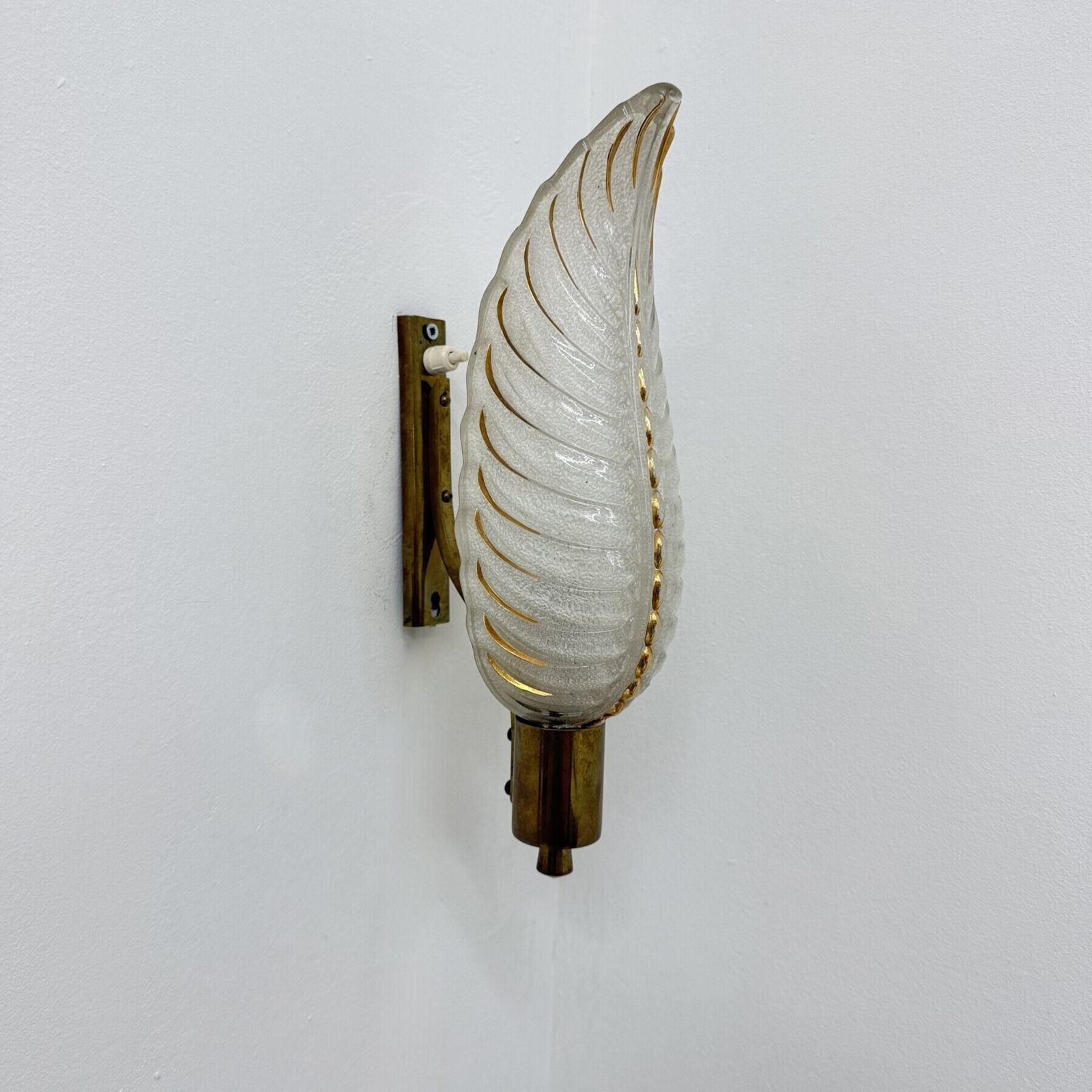Art Deco Brass And Glass Sconces By Ezan , France , 1940s photo for sale