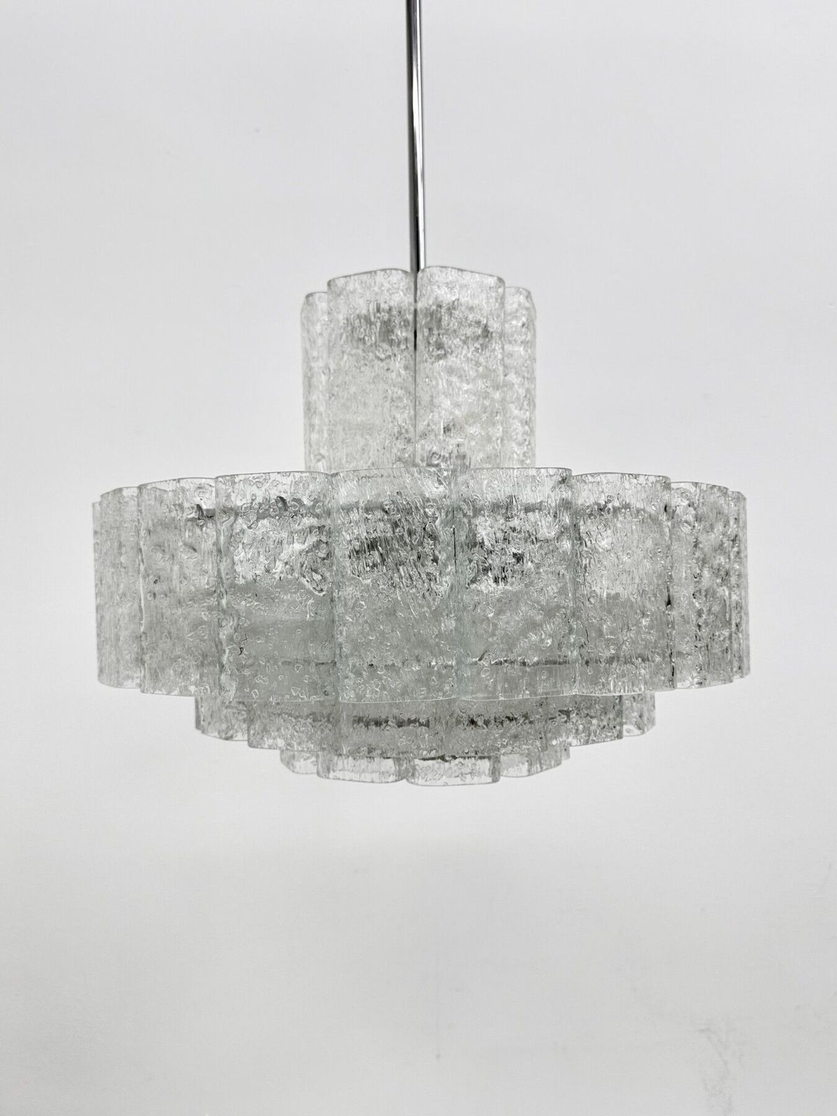 Mid Century Design Doria Leuchten Glass Chandelier , 1970’s photo for sale