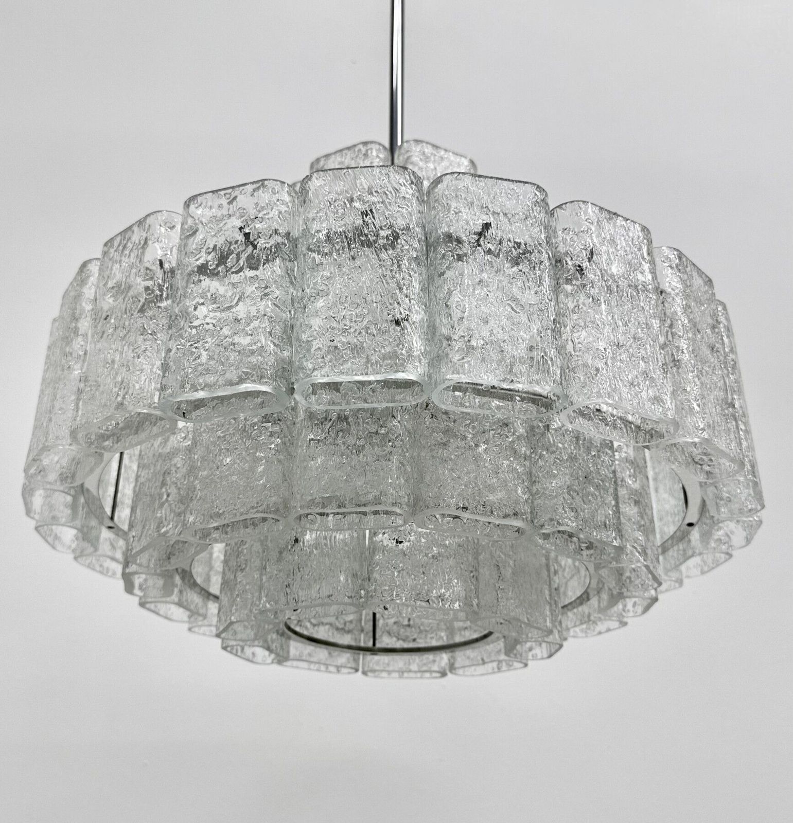 Mid-Century Design Doria Leuchten glazen hanglamp, jaren 1970 photo vinterior