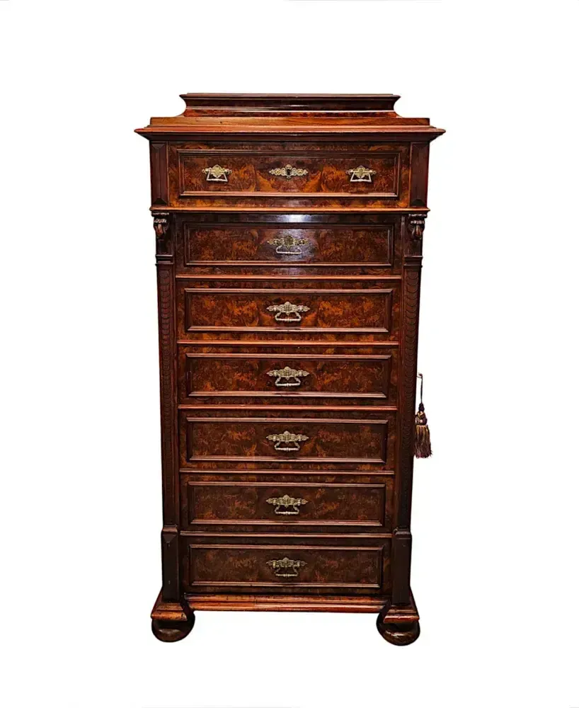 A Very Rare 19th Century Massive Wellington Style Chest Of Tall Drawers