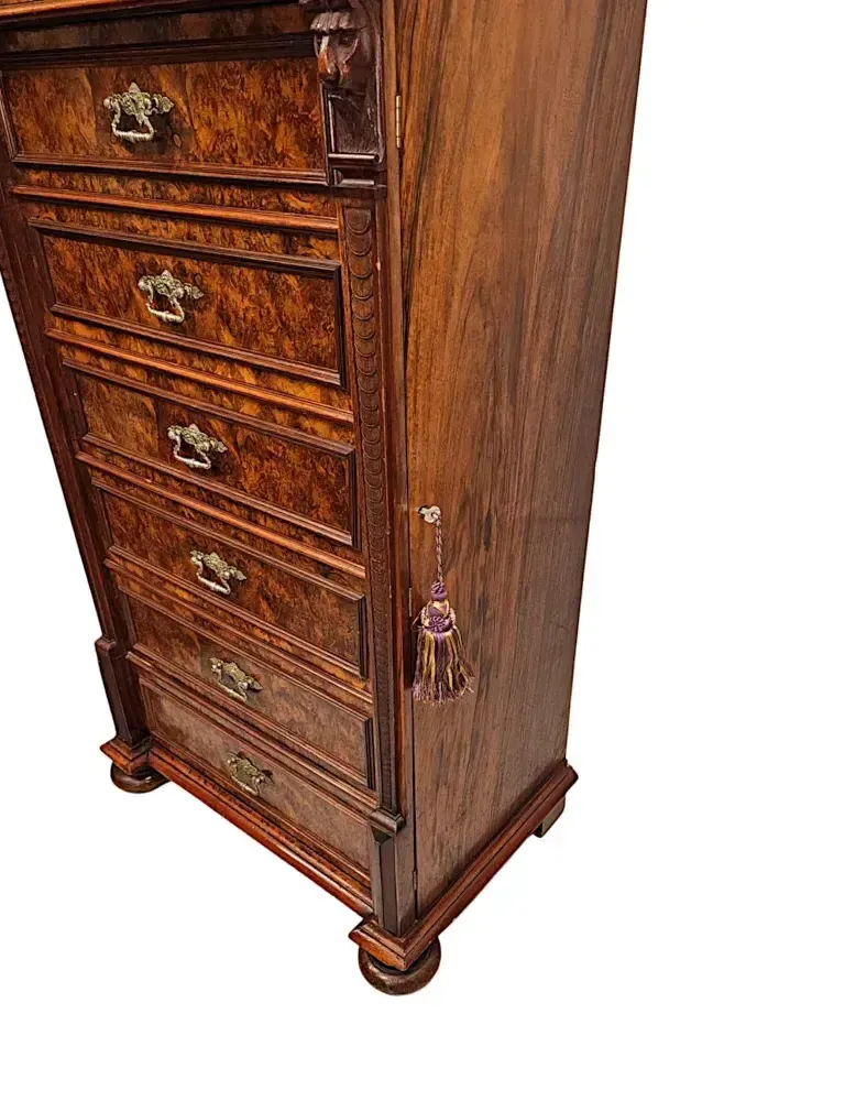 Zeer zeldzame 19e eeuwse massieve Wellington-stijl ladekast met hoge lades photo buy