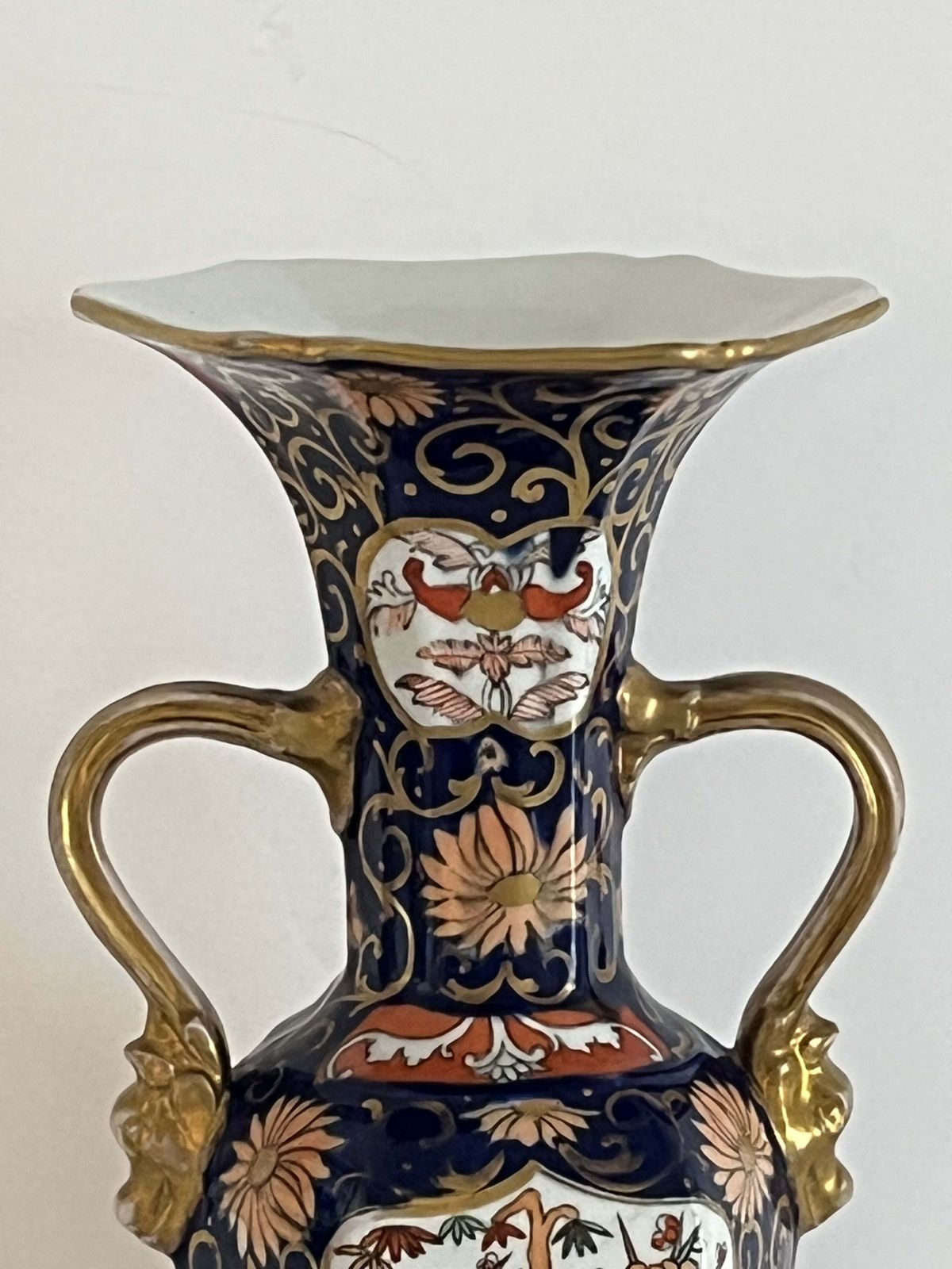 Mason's Ironstone Tall Vase In Blue Hawthorne Pattern Rare Shape, Circa 1830 photo buy