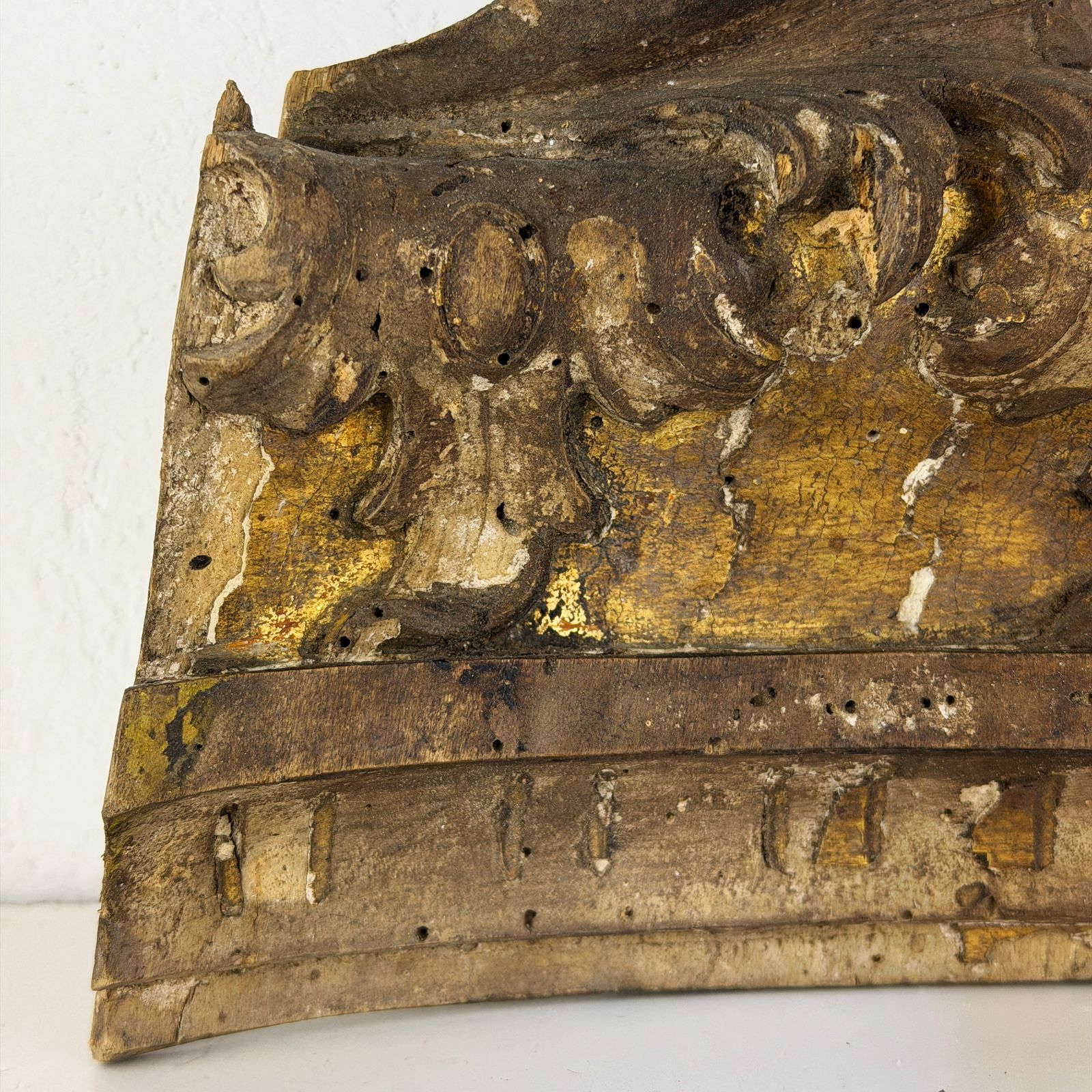 1700s Italian Gilt Wood Fragment, Italian Baroque Architectural Salvage Carving photo buy