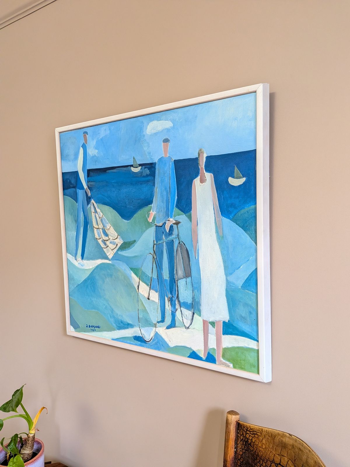 Figures By The Sea In Oil Onto Canvas photo Art