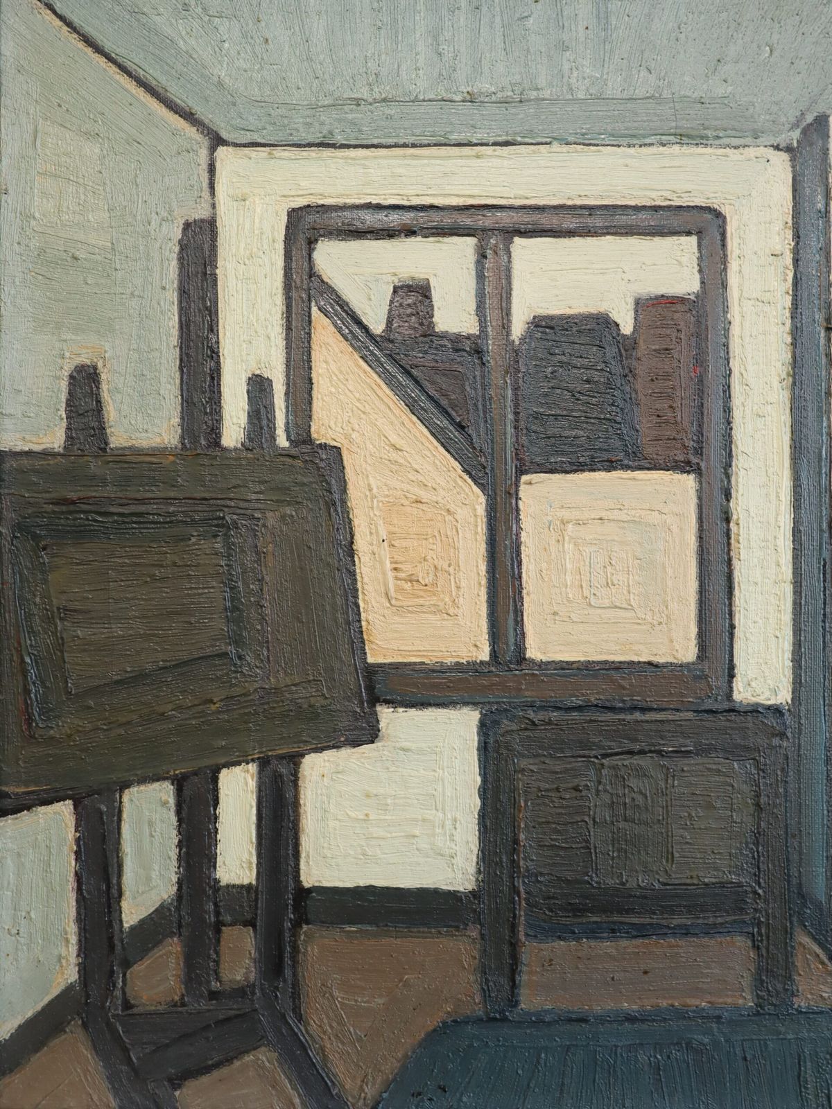 Het atelier - olieverfschilderij photo vintage