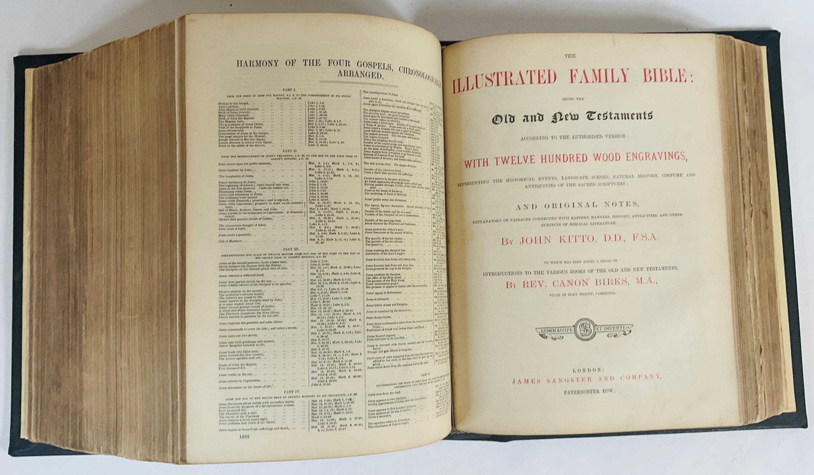 photo buy Monumentale Victoriaanse antieke familiebijbel jaren 1870 James Sangster folio, opnieuw ingebonden in leer met foedraal, 8,4 kg, 1.200+ gravures