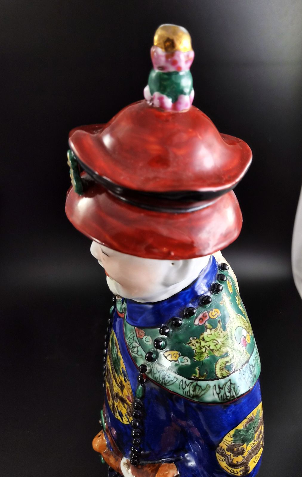 Zeldzaam groot 56 cm Chinees porseleinen Qing-keizerspaar, Fujian Huiguan-merk photo vinterior
