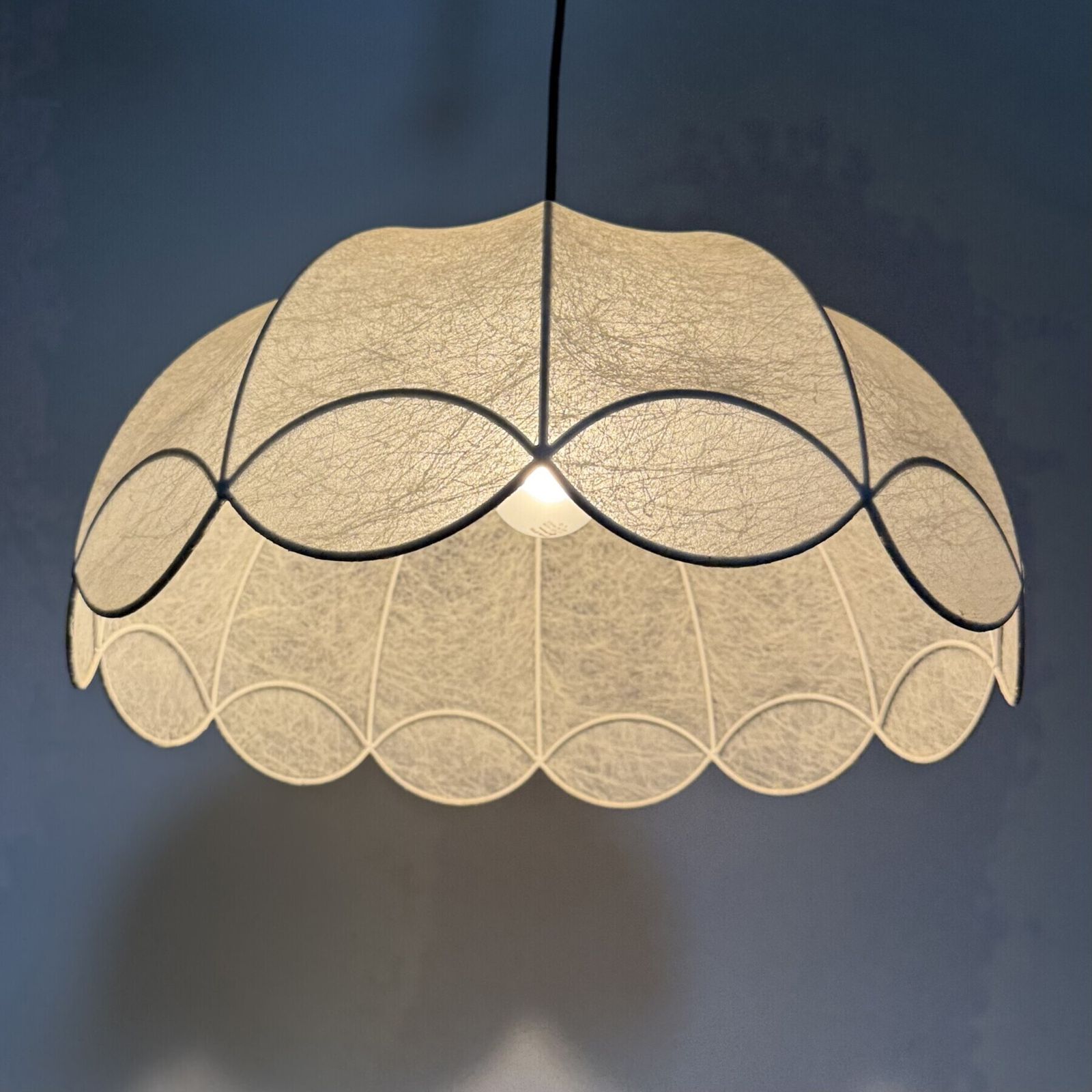 Luminaires Lustre mid-century « Cocoon » ondulé Goldkant, Allemagne, années 1970 photo