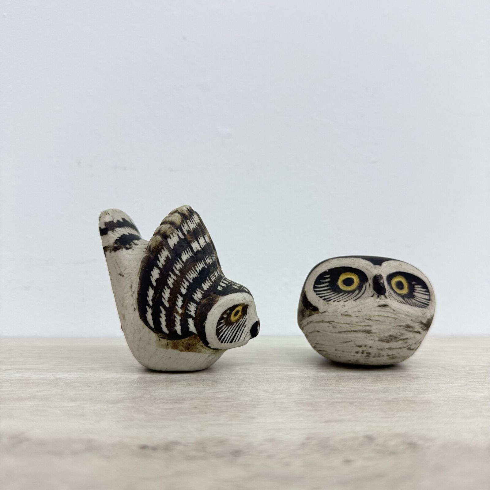 Set Of 2 Owls Ceramic Owl “Burr” Made By Edvard Lindahl For Gustavsberg , 1960s photo for sale