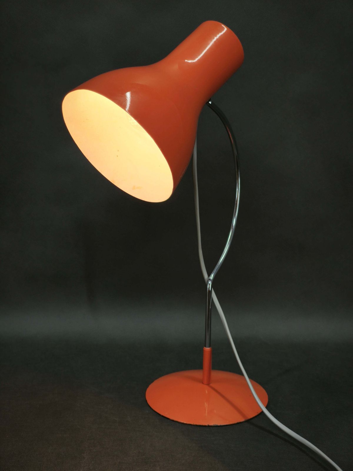 Luminaires Lampe de table Josef Hůrka orange pour Napako, Tchécoslovaquie, années 1960 photo