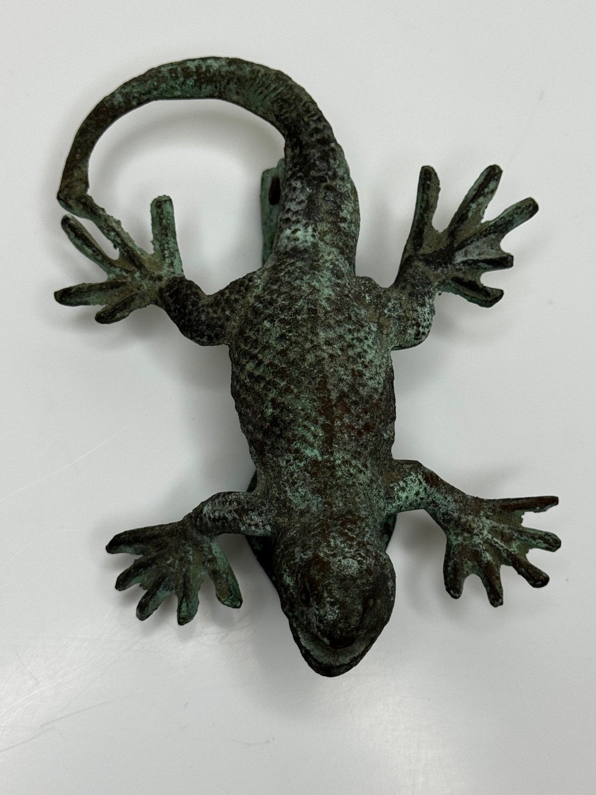 Bronzen deurklopper in de vorm van een gekko, zuidwesten van de VS, in de stijl van Oscar Bach photo 375.0