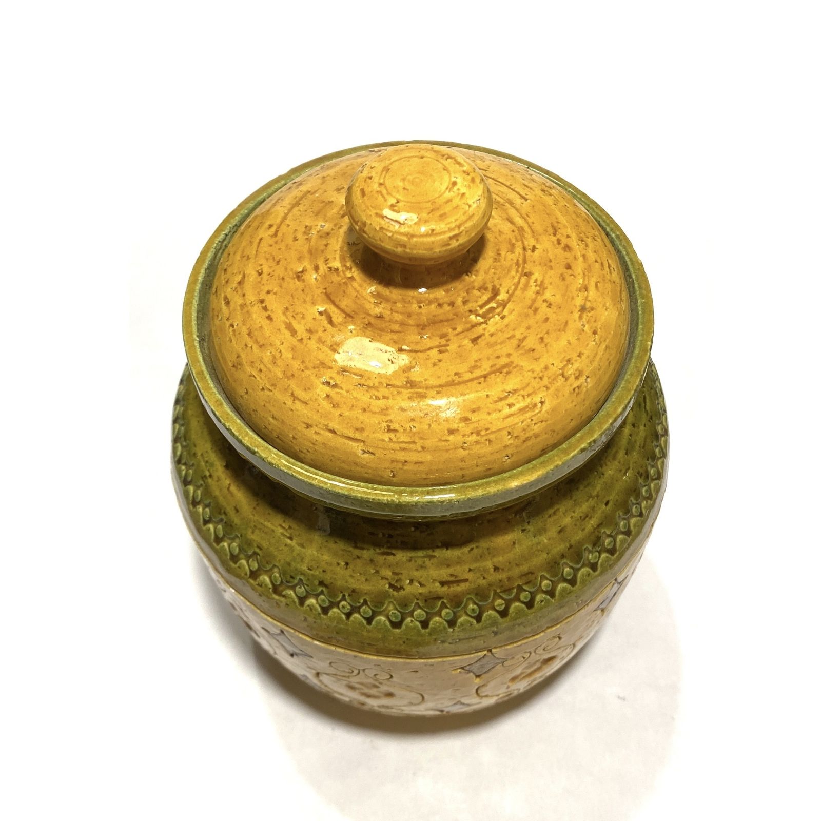 Bitossi Arabesque Large Lidded Jar By Aldo Londi, 1960s Italian Pottery photo for sale