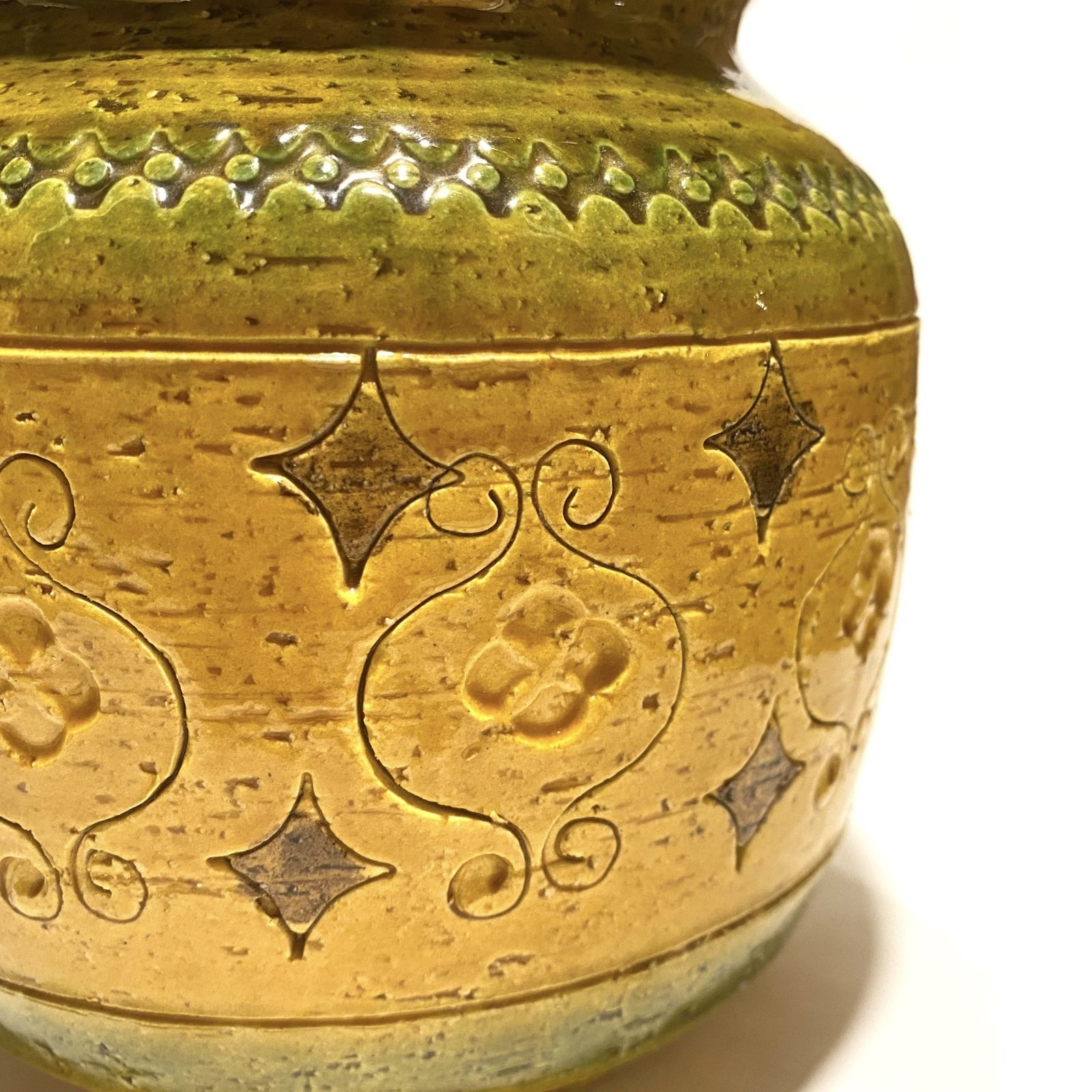 Bitossi Arabesque grote pot met deksel van Aldo Londi, Italiaans aardewerk jaren 1960 photo buy