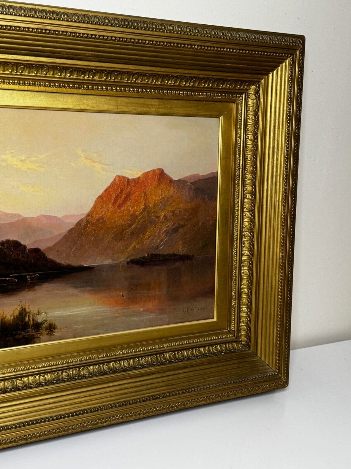 Alfred De Breanski Jr Gesigneerd Lake Windermere Vee Landschap Olieverfschilderij photo for sale