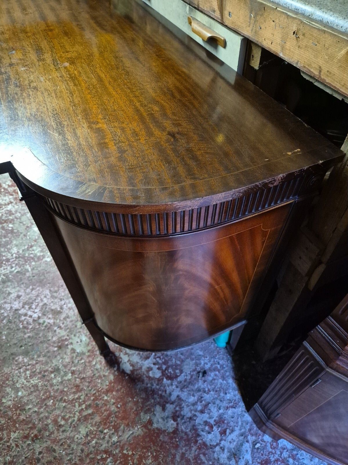 Vintage Art Deco Style Flame Mahogany Double Door Sideboard photo for sale