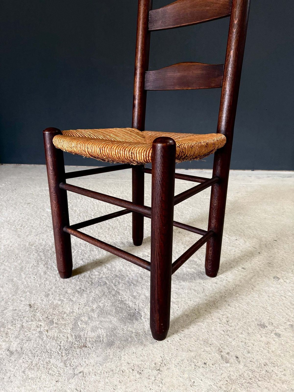 photo vintage French Provincial Design High Back Dining Chairs By Georges Robert, France 1940's