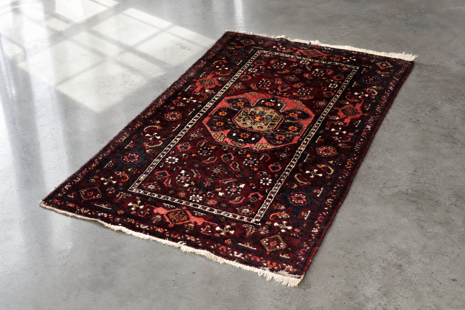 Hand Woven Middle Eastern Oriental Hamadan Rug, 1960s