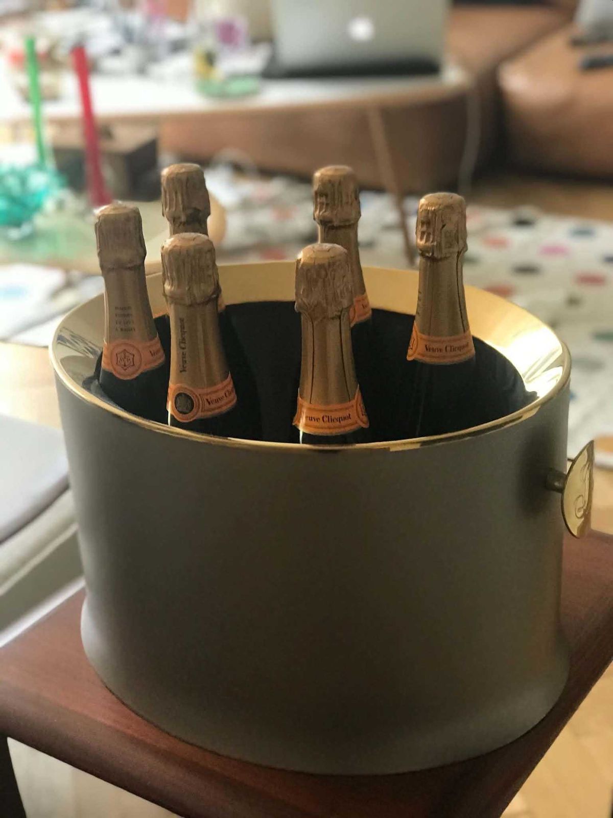 Louis Roederer Champagne Koeler Xxl Ovaal Goud Multi Fles IJsbad Frans Luxe Barware Vintage Party Chiller photo Woonaccessoires
