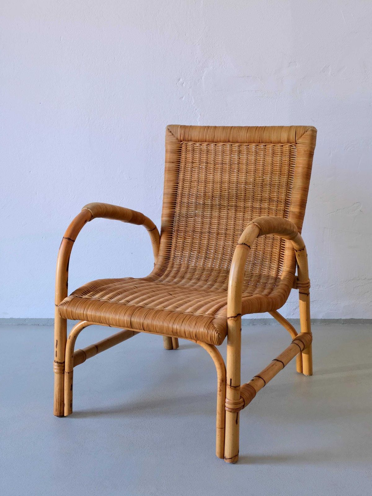 Arco Bamboo en Rattan Lounge Chair | Duitsland | jaren 1960 photo for sale