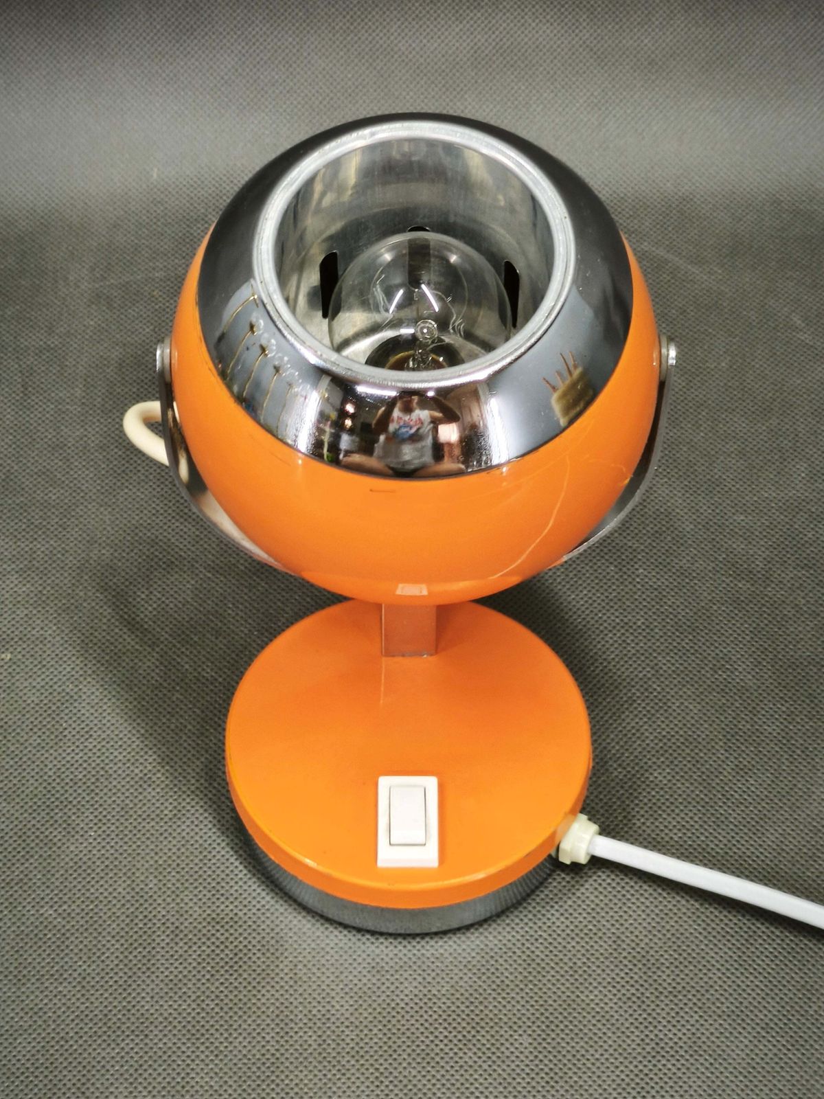 Goffredo Reggiani Oranje Eyeball Space Age Tafellamp, Italië, jaren 1970 photo buy