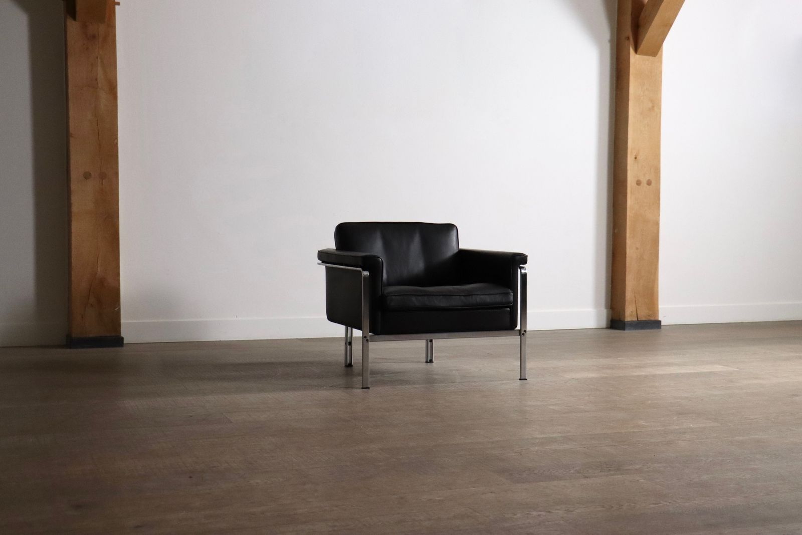 Horst Brüning Model 6912 Lounge Chair In Black Leather For Kill International, Germany 1967 photo Furniture