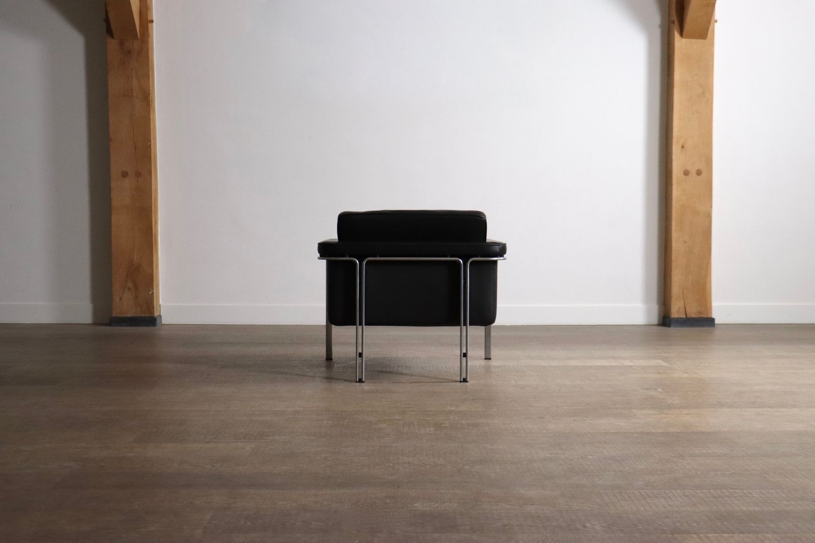 Horst Brüning Model 6912 Lounge Chair in Black Leather for Kill International, Germany 1967 photo buy