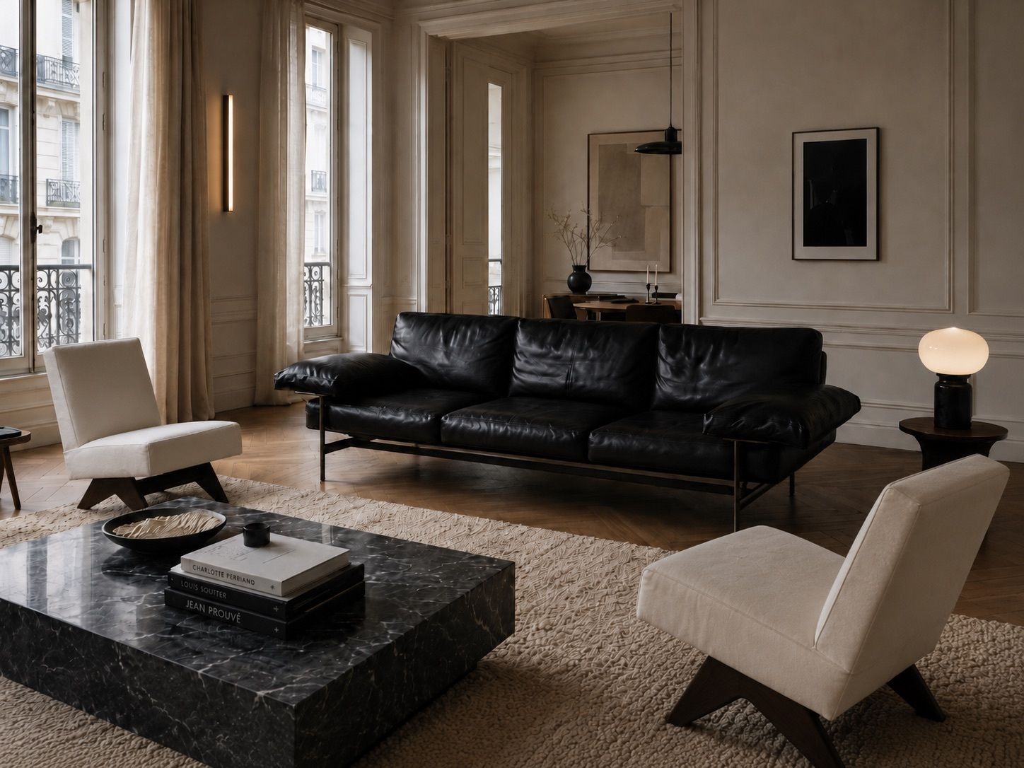 Diesis Three Seater Sofa in Black Leather by Antonio Citterio for B&B Italia, 1970s photo furniture