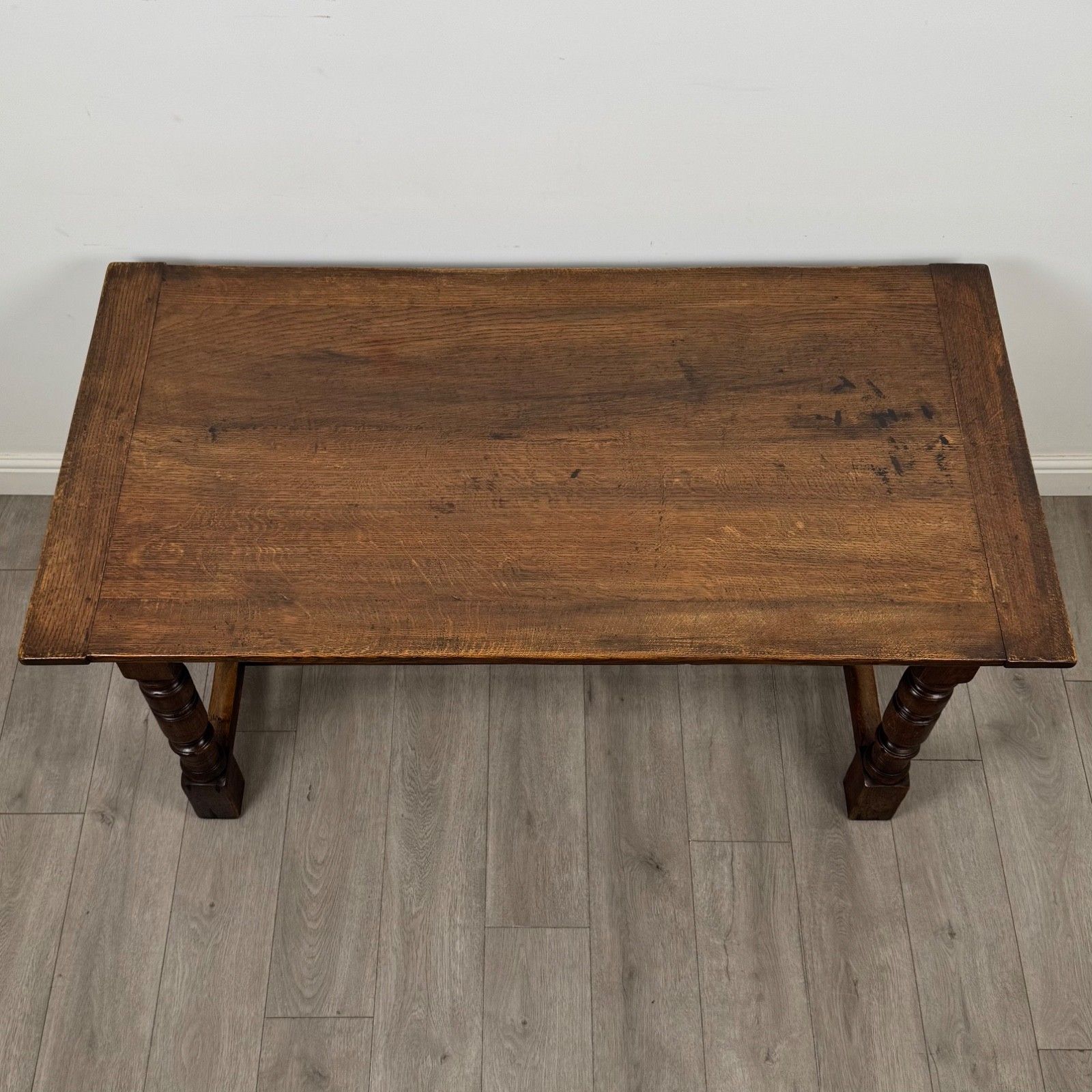 Antique Carved Oak Dining Table | Turned Legs | Af 6395 photo Furniture
