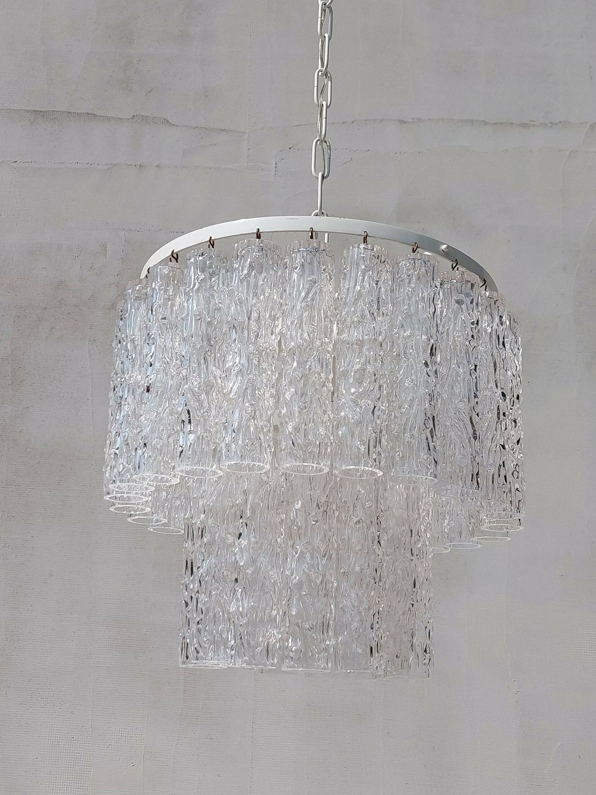 Mid Century Murano Glass Chandelier Tronchi By Toni Zuccheri For Venini / Xl Murano Chandelier / 37 Glass Elements / Italy / 1960's photo 1680.0