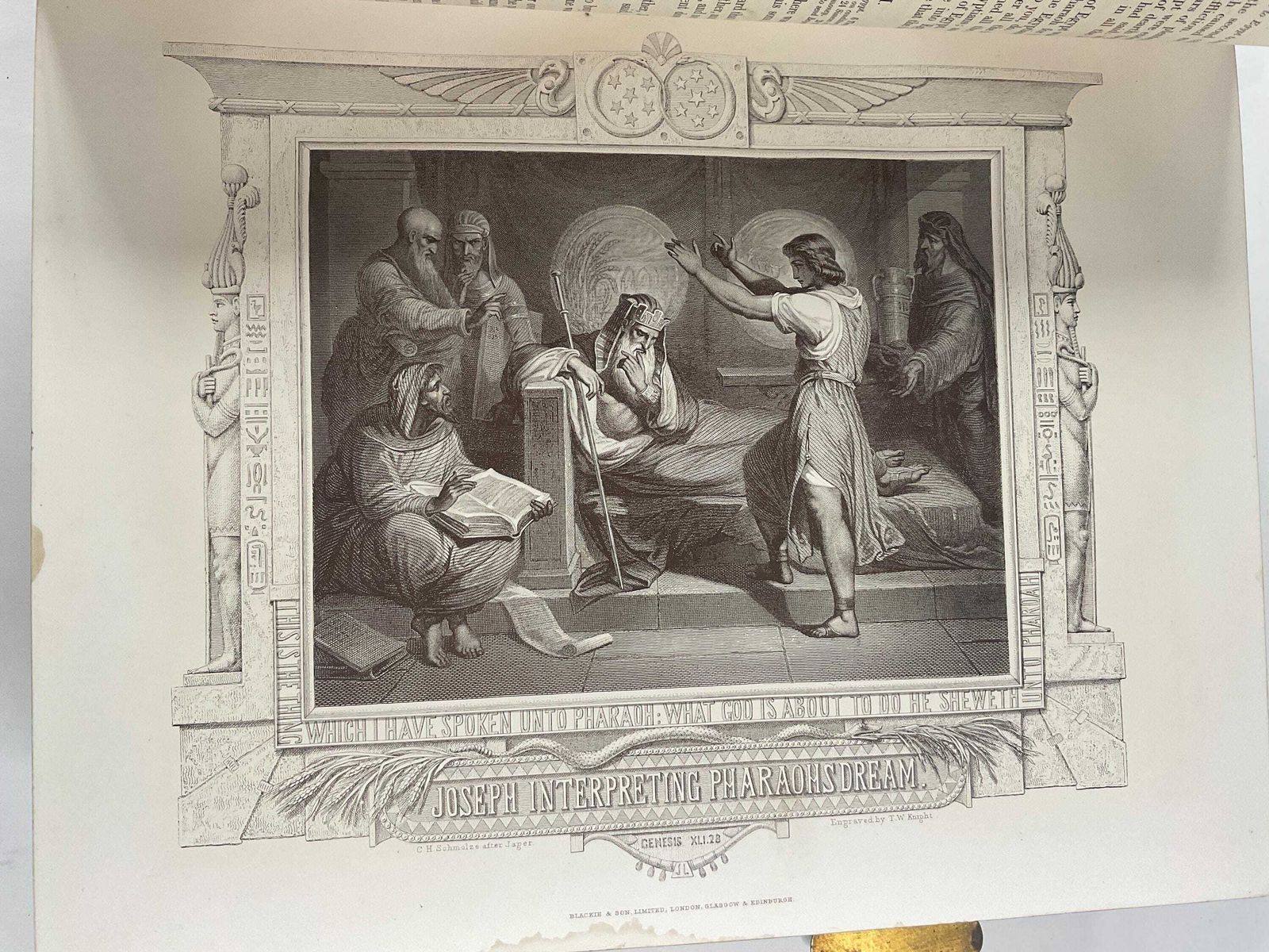photo vinterior Antieke Victoriaanse familiebijbel met messing sloten (ca. 1870s) | Blackie & Son Folio