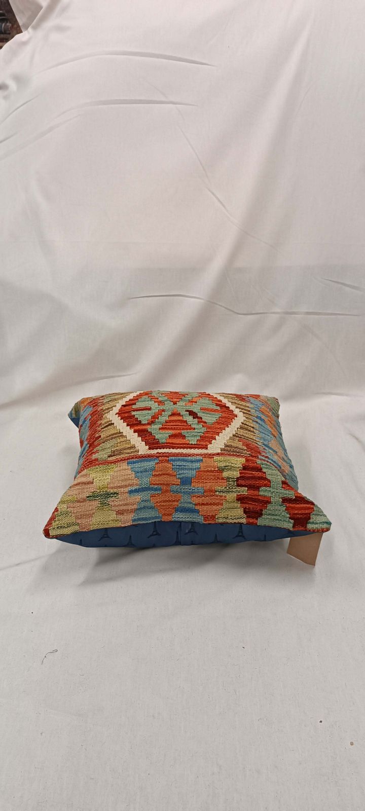 Housse de coussin géométrique bleu turquoise, laine vintage Kilim, décoration intérieure photo Textiles